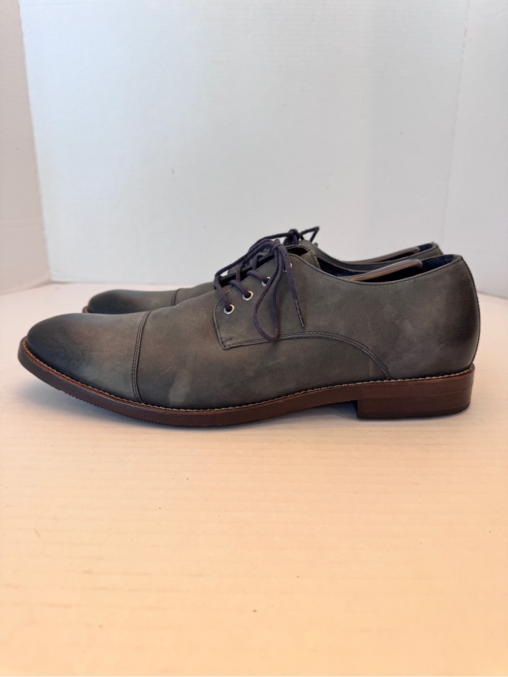 Wallin & Bros Mens Burke Gray Leather Cap Toe Oxfords 13M Classic - Picture 4 of 11